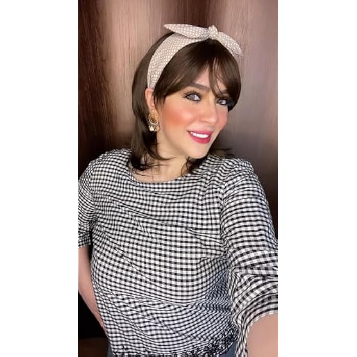 DILLARDS Synthetic Brown Wig with Side Bangs, Medium Length Layered Style, Heat Resistant Fiber, Natural Looking Daily Wear Hair Piece - Image 4